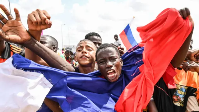 Manifestation pro-russe à Niamey au Niger en 2023