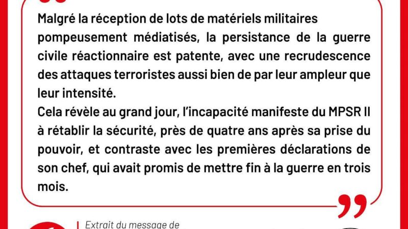 Transition au Burkina Faso : l&rsquo;ugeb dénonce les limites du mpsr ii face à la crise persistante
