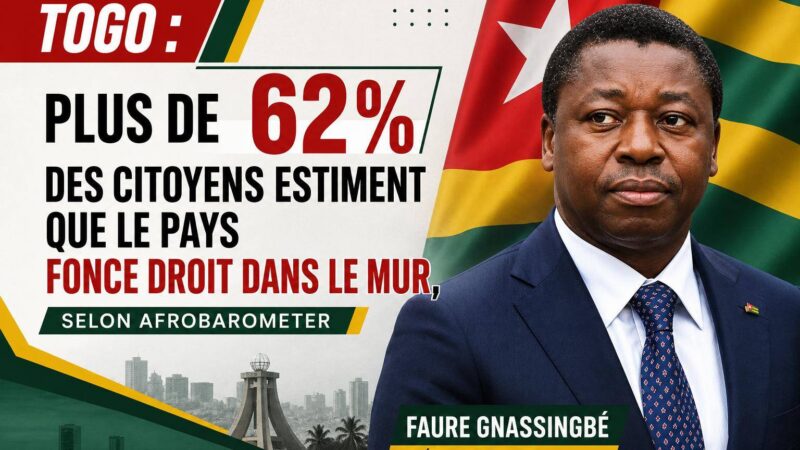 Togo : l&rsquo;enquête Afrobarometer révèle un profond désenchantement citoyen