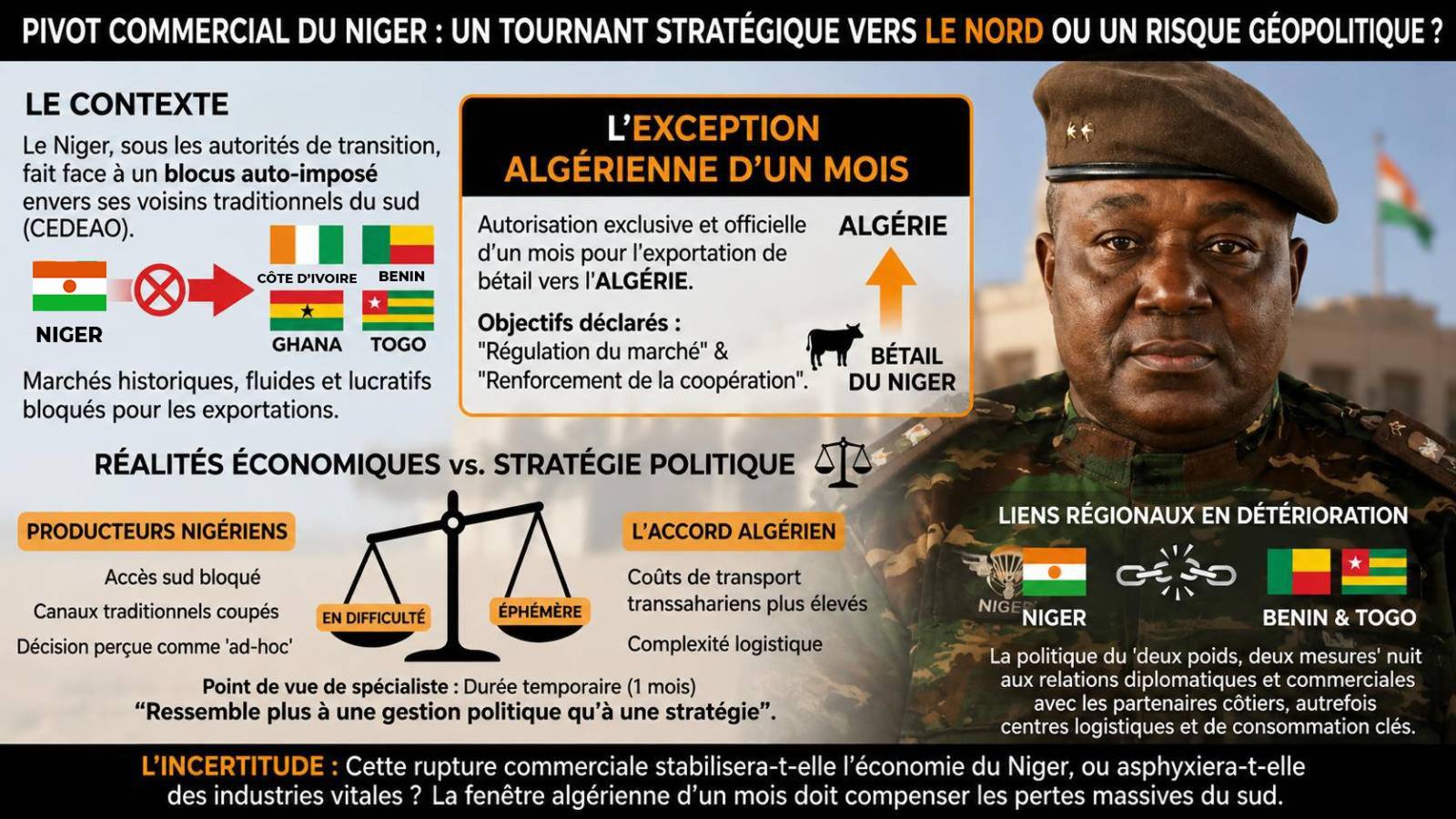 Niger : comment un mois d’exportations vers l’Algérie tente de masquer le blocus du sud