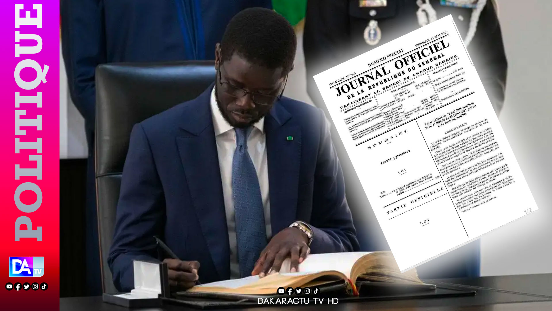 Sénégal : Diomaye Faye signe la nouvelle loi sur l&rsquo;inéligibilité électorale