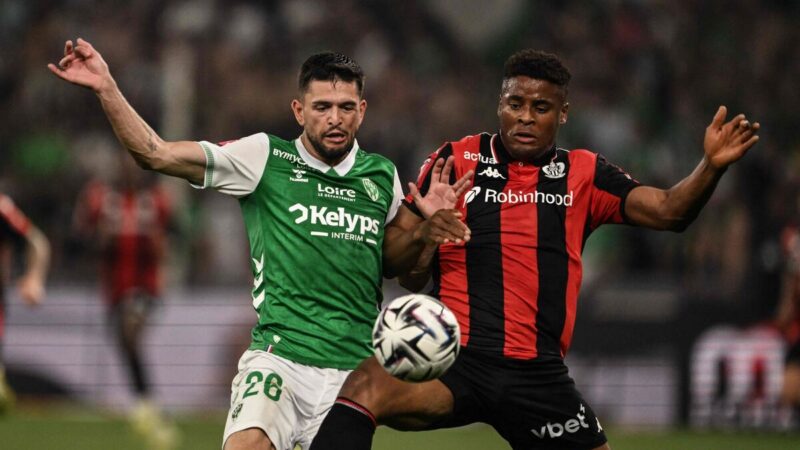 Barrage l1/l2 : saint-Étienne et nice dos à dos après un match terne à Geoffroy-Guichard