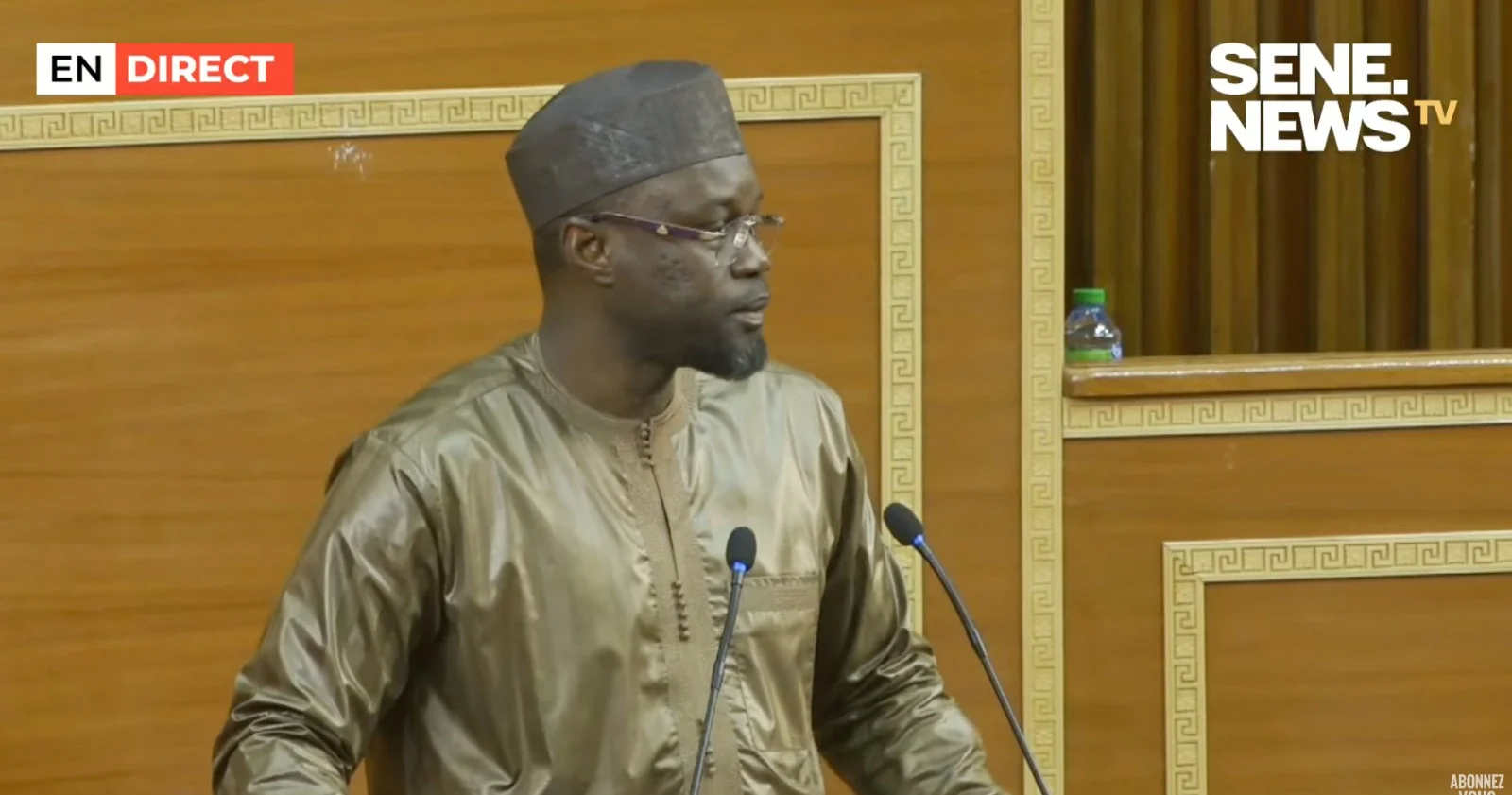 Premier ministre Ousmane Sonko lors de son intervention sur l'homosexualité