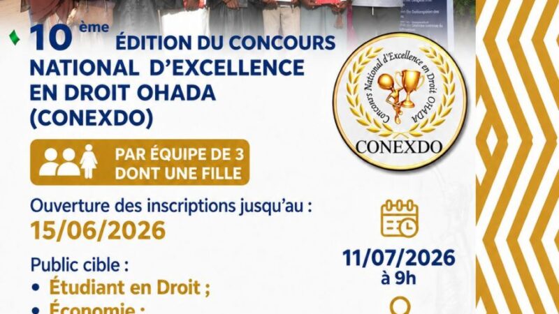 Concours d&rsquo;excellence en droit ohada 2026 à Niamey : une opportunité pour les étudiants
