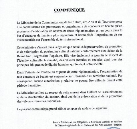 Suspension des concours de beauté au Burkina Faso : un tournant vers le contrôle social