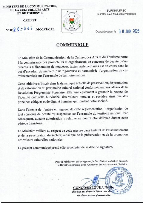 Suspension des concours de beauté au Burkina Faso : un tournant vers le contrôle social