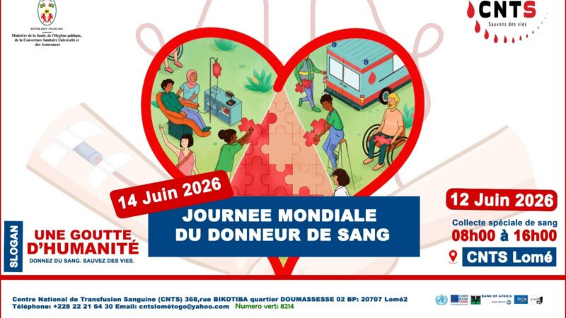 Don de sang à Lomé : le CNTS mobilise pour une collecte exceptionnelle le 12 juin