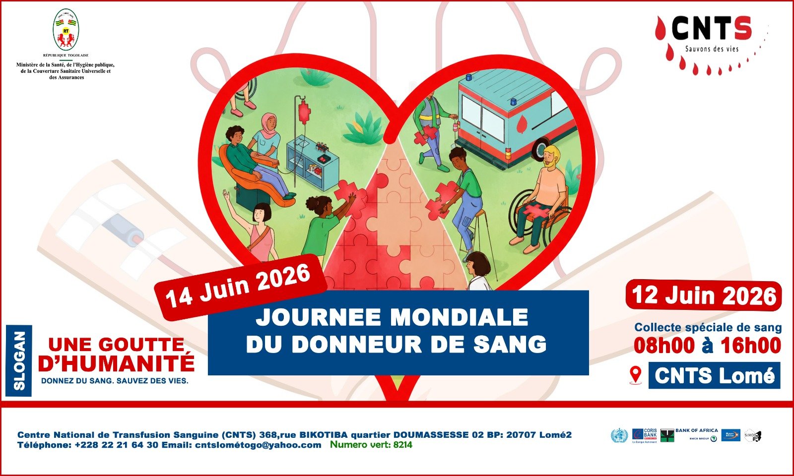 Don de sang à Lomé : le CNTS mobilise pour une collecte exceptionnelle le 12 juin