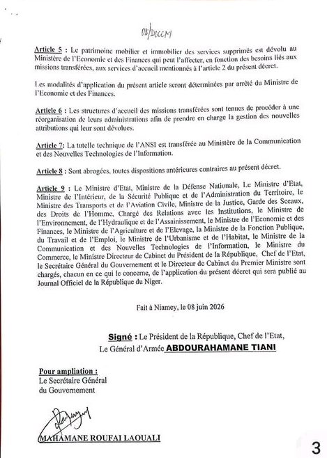 Niger : restructuration des services de l’État pour une gestion plus rigoureuse des finances publiques
