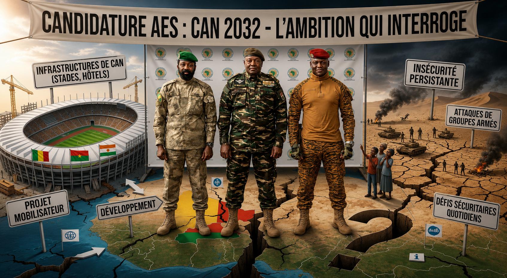 AES : le Burkina Faso, le Mali et le Niger en lice pour la can 2032, mais à quel prix ?