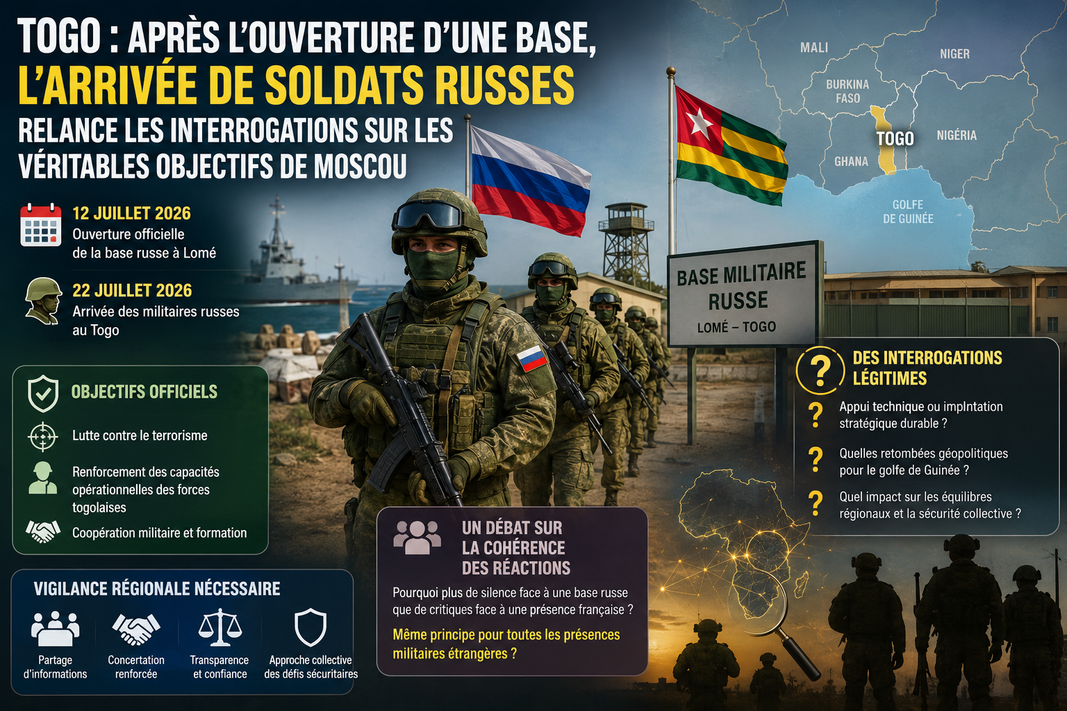 Togo : l&rsquo;arrivée de soldats russes interroge sur les intentions de Moscou en Afrique de l&rsquo;Ouest