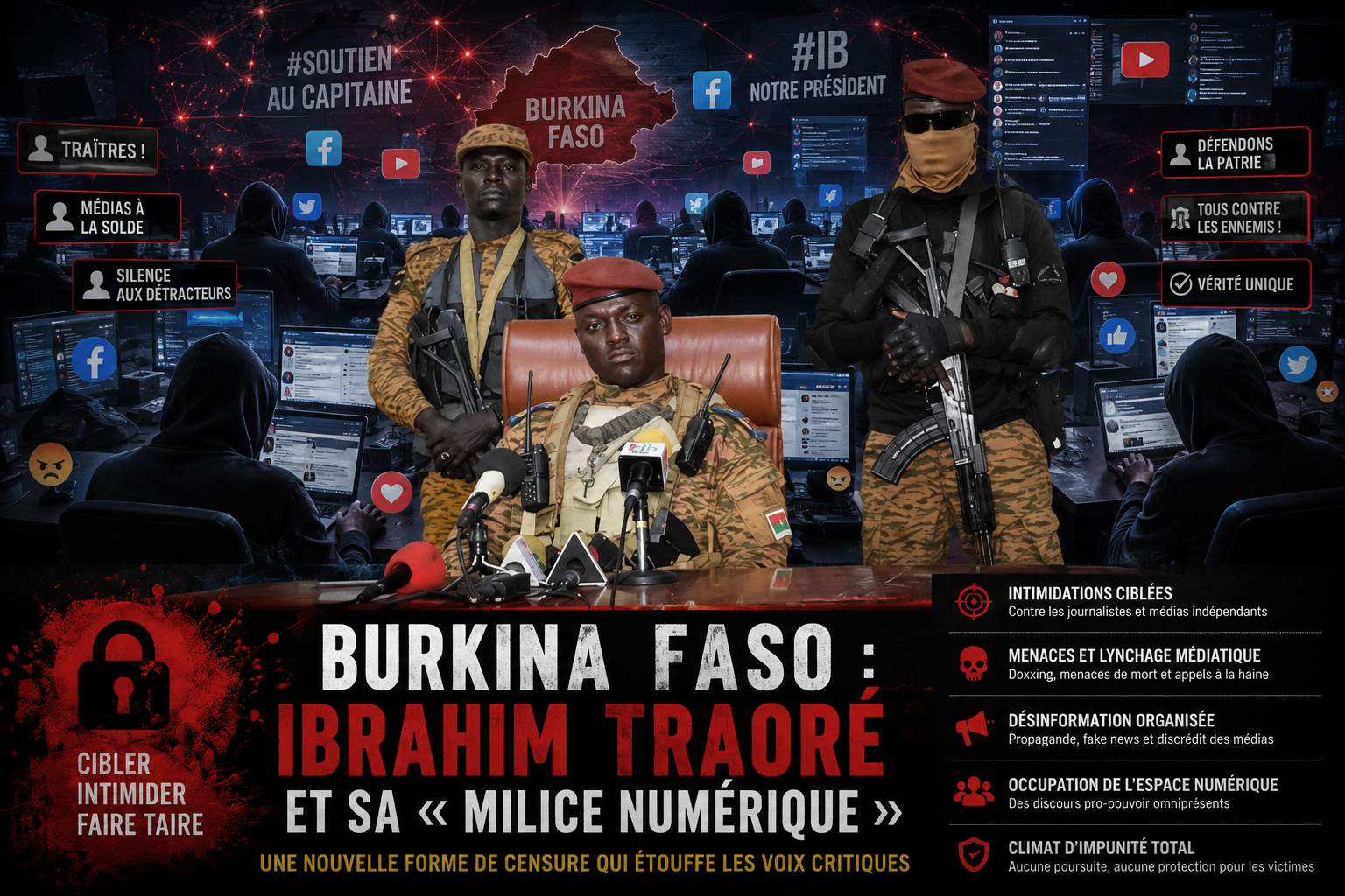 Burkina Faso : les bataillons numériques du capitaine Traoré étouffent la presse
