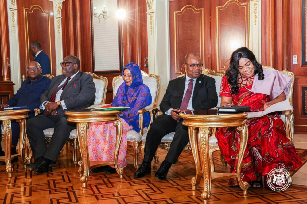 Le président tchadien Mahamat Idriss Déby Itno lors de sa rencontre avec la délégation de la CEEAC