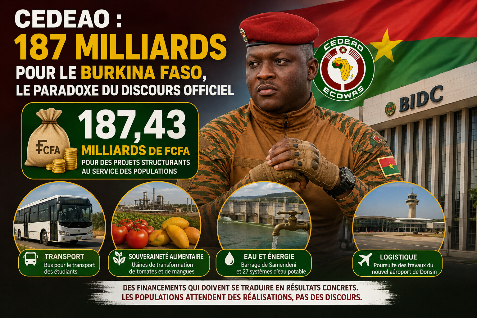 Le paradoxe burkinabè et la CEDEAO : entre discours et financements concrets