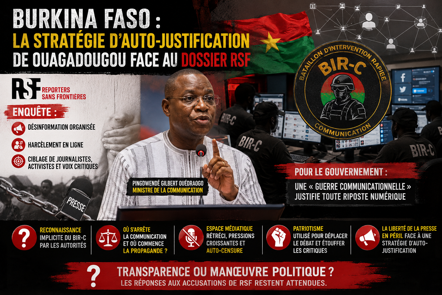 Au Burkina Faso, le BIR-c face aux accusations de manipulation de l&rsquo;information