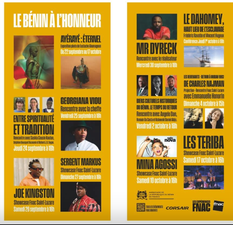 Programmation béninoise à la Fnac Saint-Lazare : dates, invités et temps forts