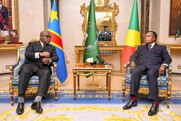 Illustration de la rencontre entre Tshisekedi et Sassou Nguesso